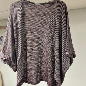 Charlotte Russe batwing cardigan size large purple and white stripe